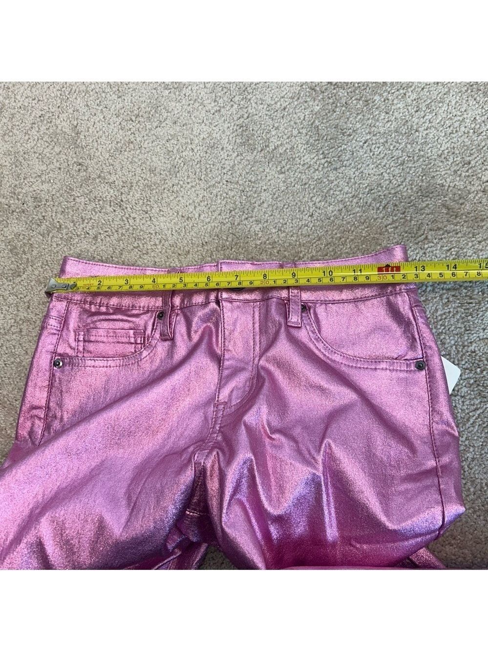 Royalty For Me RFM pink metallic foil stretchy slim fit jeans pants Sz NWT - Picture 10 of 14